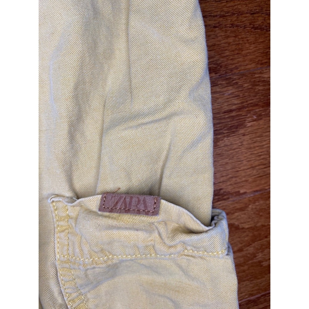 Zara Light Brown Cargo Pants with‎ Linen Size 6 - Picture 6 of 14